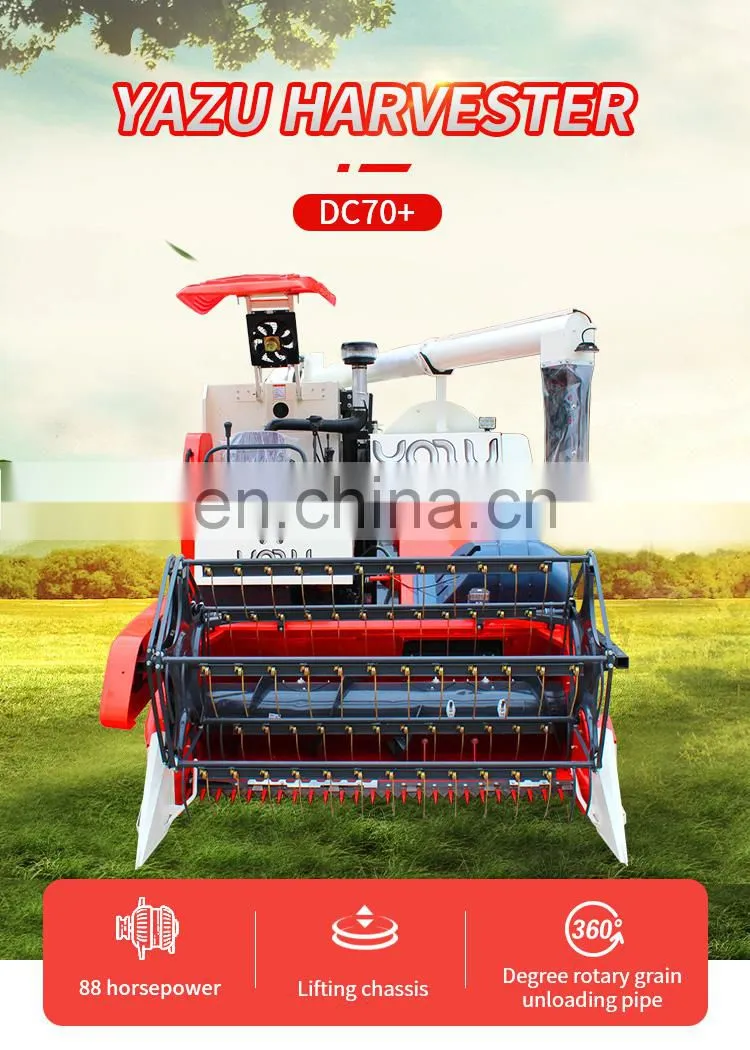 With mechanical and hydraulic gearbox rice paddy reaper harvester