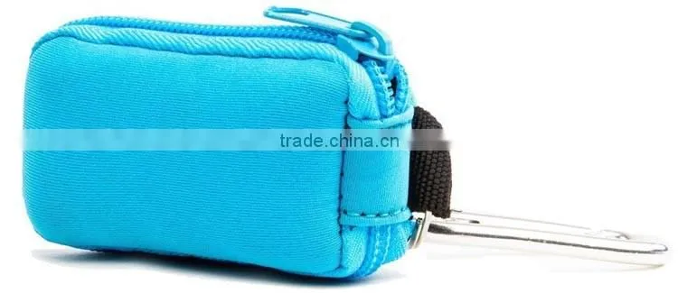 Custom blue Canvas essential oil key chain case bag, professional neoprene essential oil key chain travel case holder