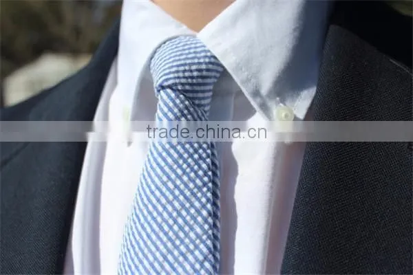 Mens Navy Seersucker Tie