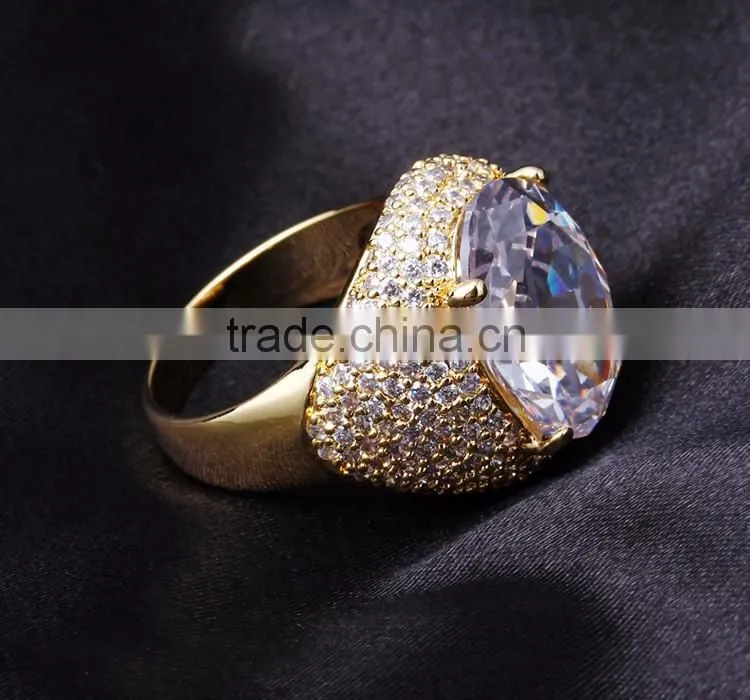 On Sale Fall 2016 Bridal Jewelry Big Zircon Crystal Propose Gorgeous Oval Ring