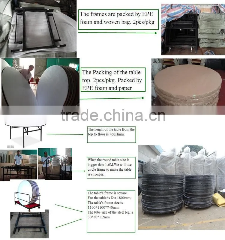 Hotel Round PVC folding table for banquet