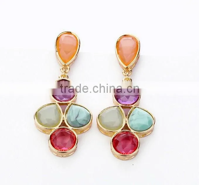 Alloy Jewel Candy Color Earrings