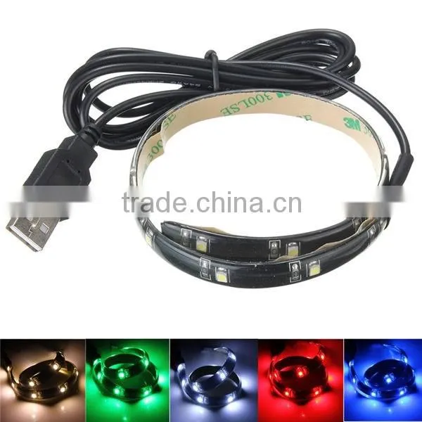 Multicolor 30CM 3528 SMD Led Flexible Strip Light Waterproof With USB Port Cable Super Bright Home Decoration Lamp Lighting