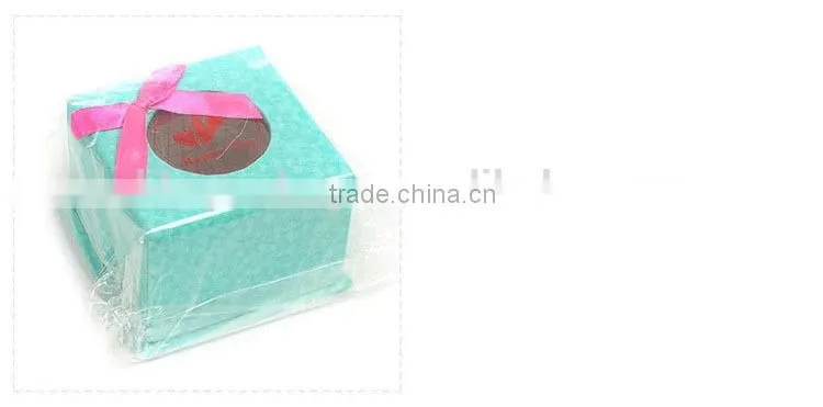 gorgeous blue small gift paper box with PVC window
