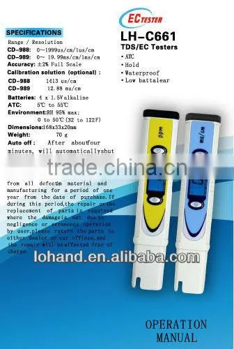 Wholesale 0-1999us/cm LH-C661 conductivity / EC range