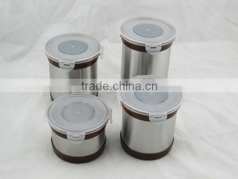 4'' stainless steel canister food container with airtight function