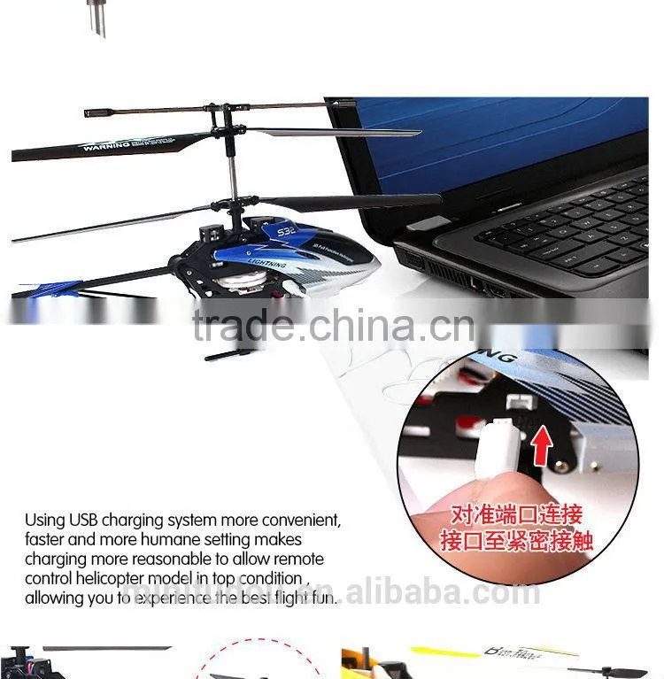 2014 Hot sales! S32 2.4G RC Helicopter 3Channel RC Helicopter Remote Control toys