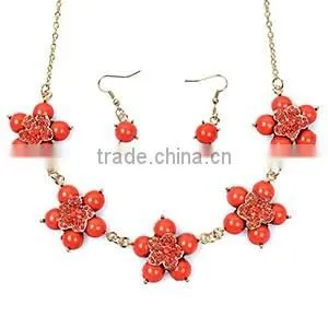 Fllower Necklace Female Colour Crystal Latest Design Beaded Necklace
