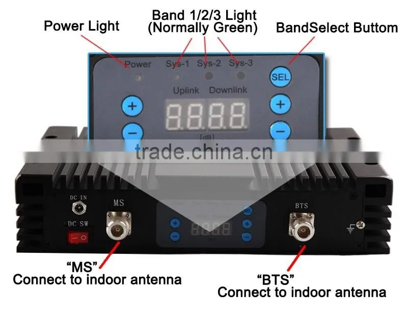 Lcd display mobile signal booster, EGSM signal repeater ,UMTS 23db signal amplifier for home&office