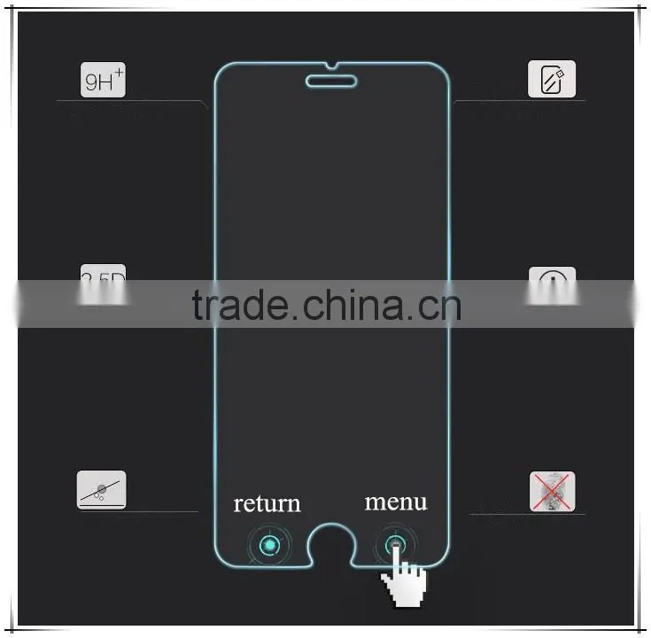 HD Anti smudge buttons glass screen protector for iphone 6s smart touch