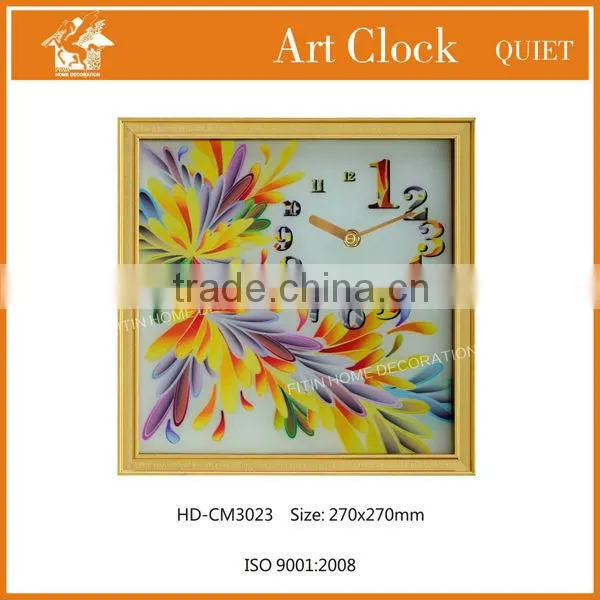 modern beautiful glass printing gift clock HD-CM3023