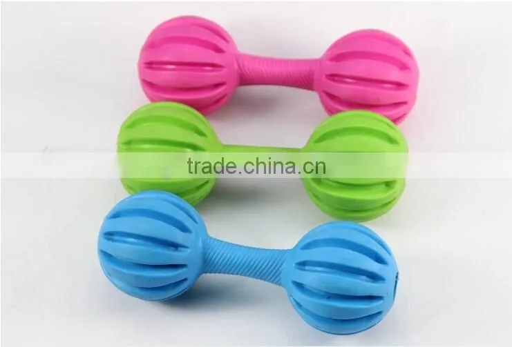 Pet supplies factory thermoplastic rubber dumbbells dog chew toys