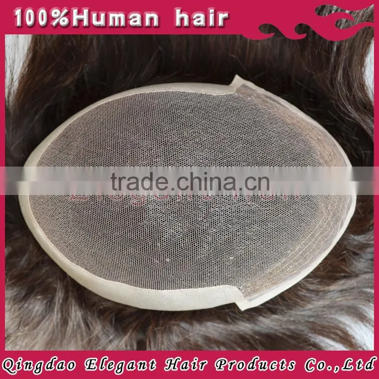 2015 New Style Swiss Lace Virgin Brazilian Human Hair Men Natural Toupee