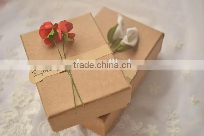 Hot sale Vintage Engagement Kraft Paper Gift Packaging Box with Lid Manufacture in China P1822