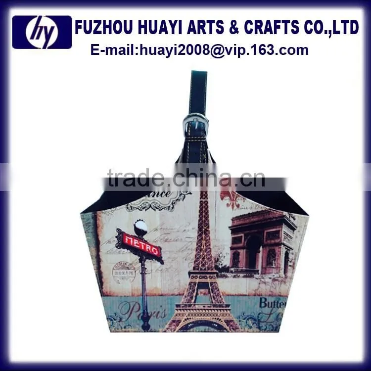 High quality PU Leather Gift wicker basket Storage hanging Basket
