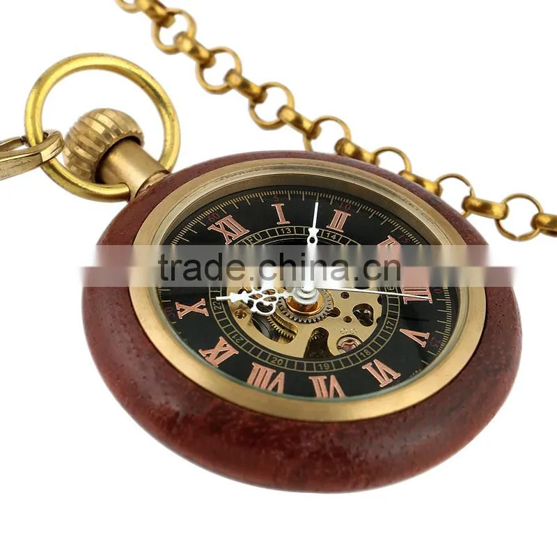 WP122 Golden Color Pocket Watch Antique Style Vintage Mechanical Movement Watches