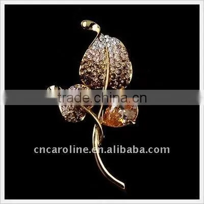 2012 New Design Vintage Crystal Flowery Brooch Pins