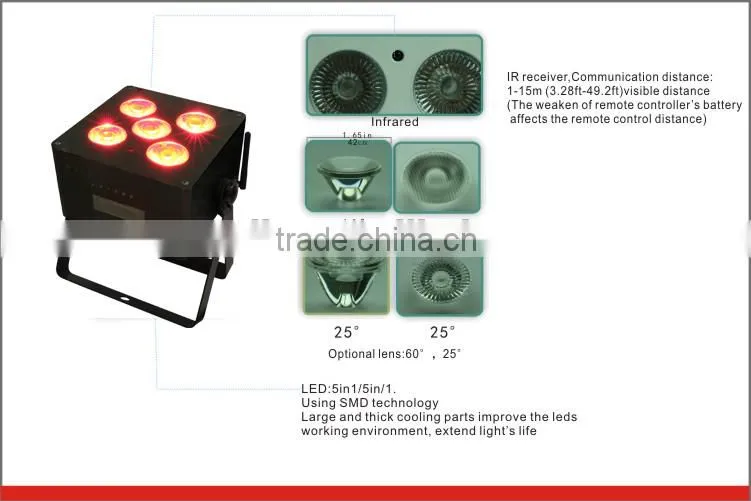 Highly recomended 5pcs 6 in 1 RGBWAUV led par LED wedding uplighting
