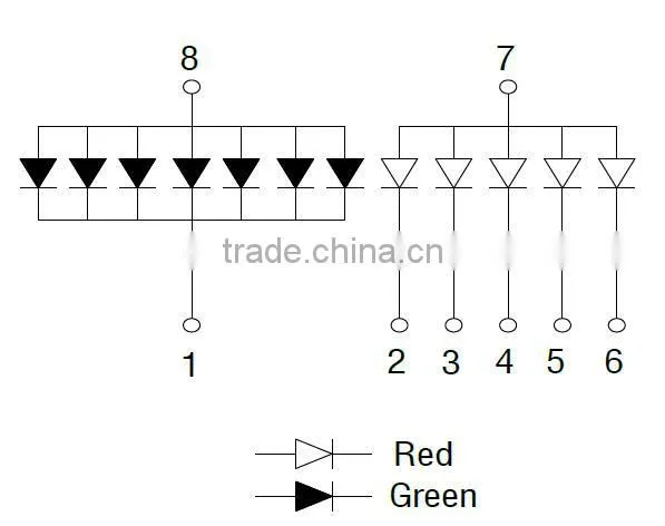 Super bright NEWSHINE Green 5 Segment LED Array FND Display