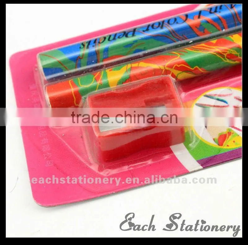 7" big mix colored pencil WITH SHARPENER set