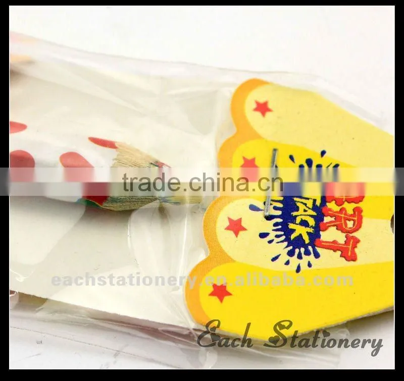 hotsales 7inches thick mixed colored lead heat transfer printing pencil with sharpener