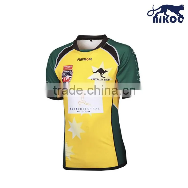 custom fashion quality stretchable rugby jersey in sublimation