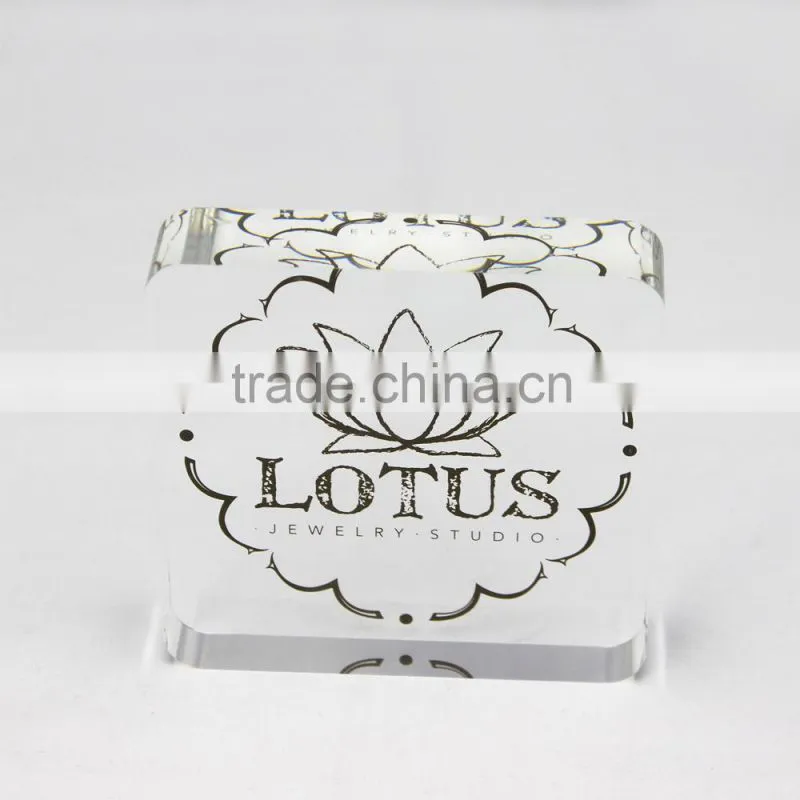 Acrylic logo block custom silk printing cheap items to sell