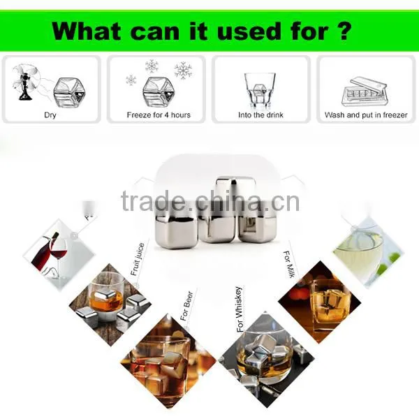 NT-WS13 Whisky Ice Cube stone whiskey Rocks Stainless Steel Ice Cubes for Drinks
