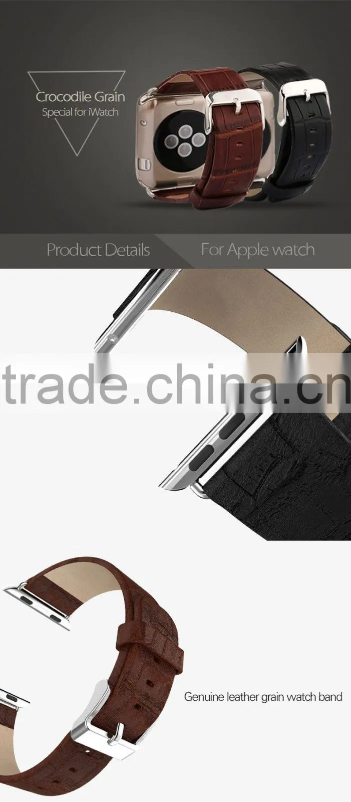 Best Price High Quality Genuine Leather Watch Band Strap For iWatch