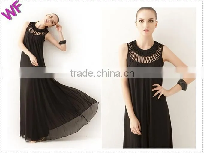 2015 New Design sleeveless Chiffon Maxi Dresses