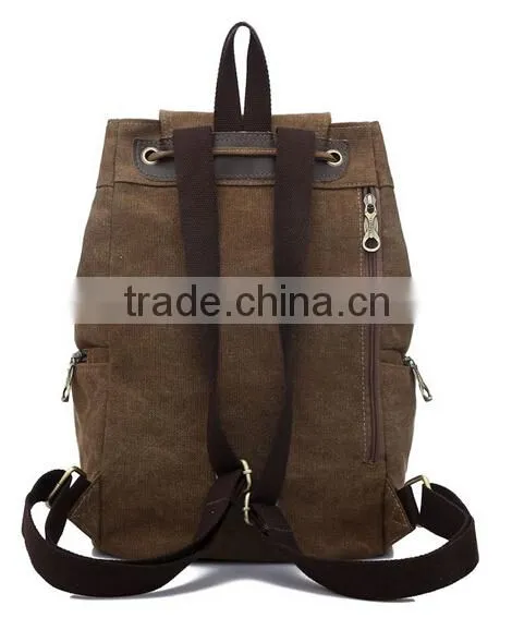 2015 New Design Canvas Drawstring Backpack for Men