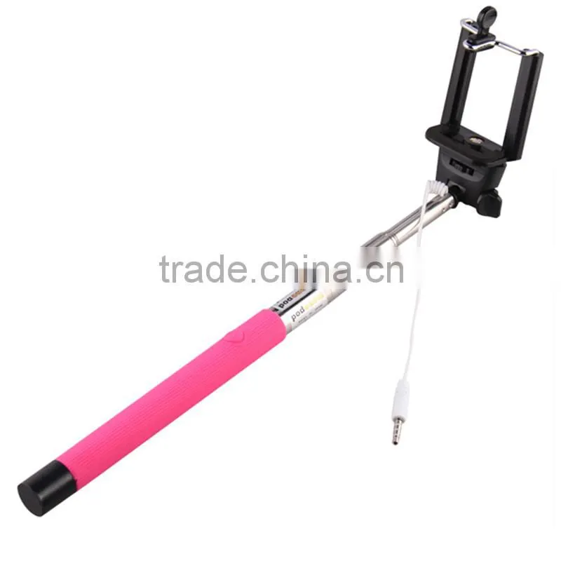 2016 New Factory Monopod Bluetooth Selfie Stick with Bluetooth Shutter Button
