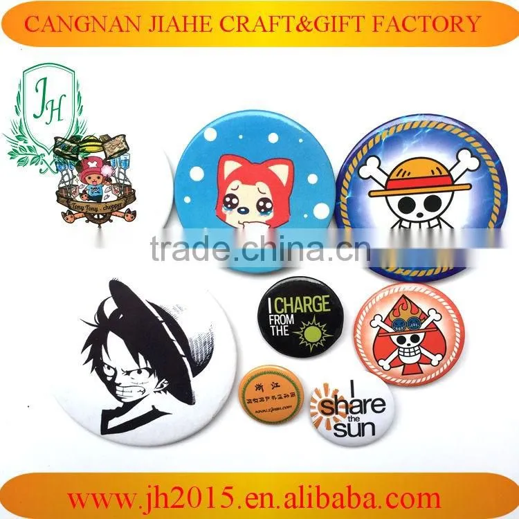 Custom plastic badge botton badge , safety pins back
