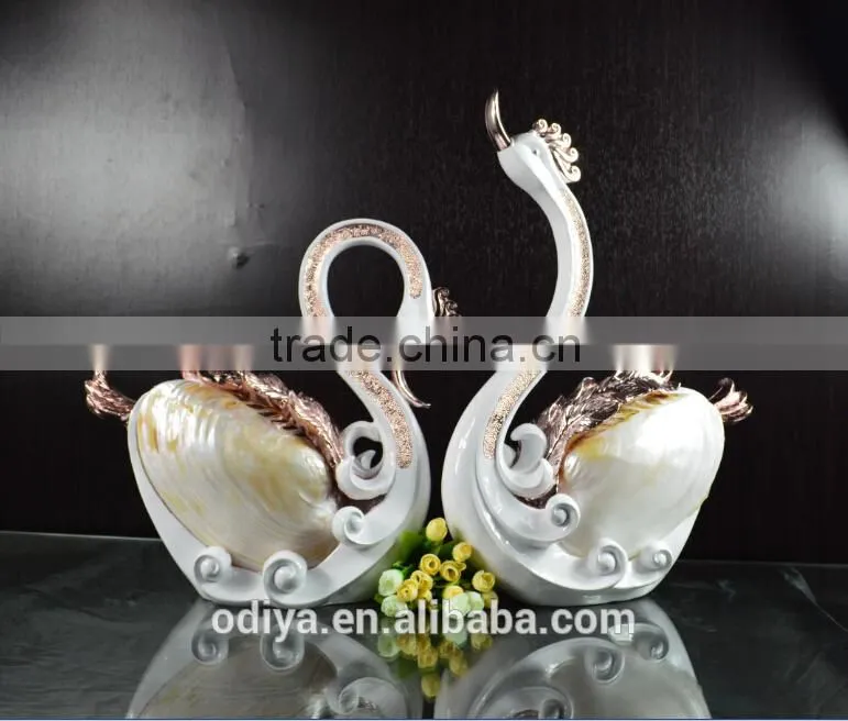 Beautiful Resin Swan Sculpture Home Decor