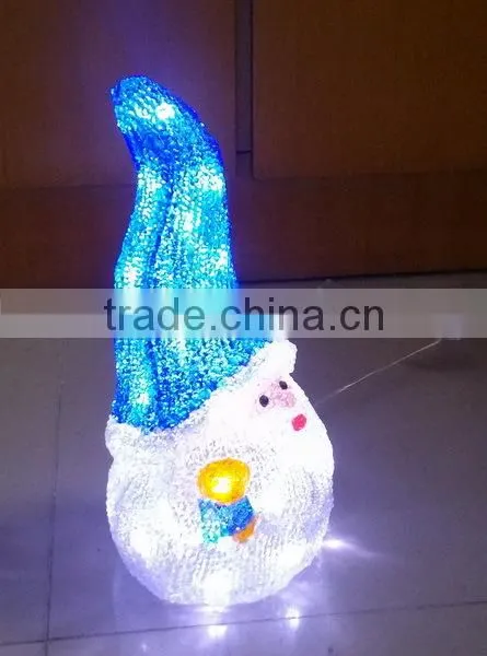 3D acrylic santa claus motif LED christmas light