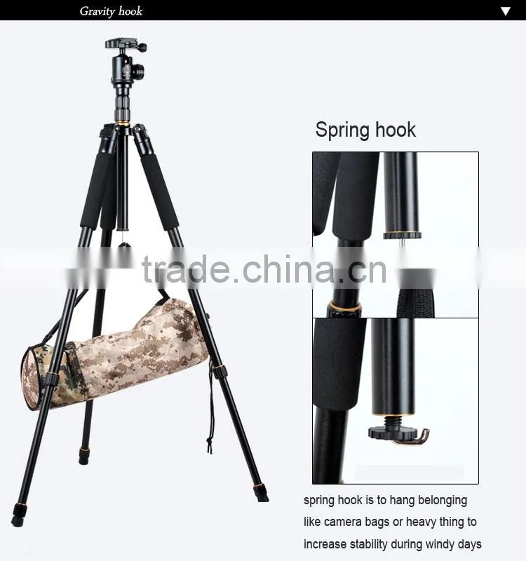 Portable BEIKE Q-999S safety aluminum Camera Tripod Monnopod