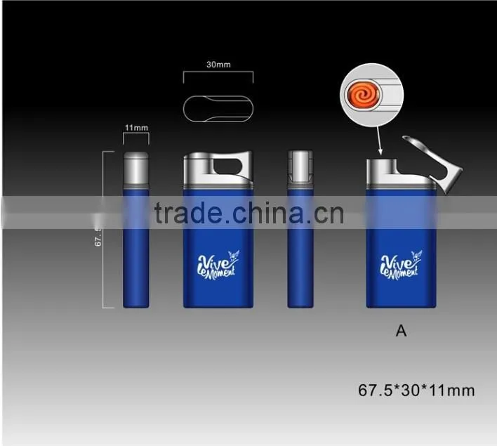 2015 christmas gift usb lighter metal Material and Cigarette Usage lighter usb