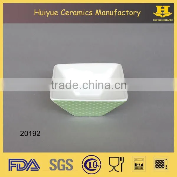 ceramic decal printing square snack dish