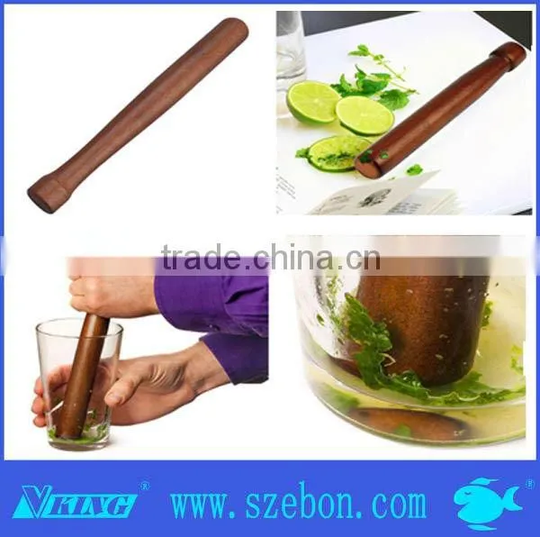 Hot sale stainless steel cocktail muddler with black plastic head barware