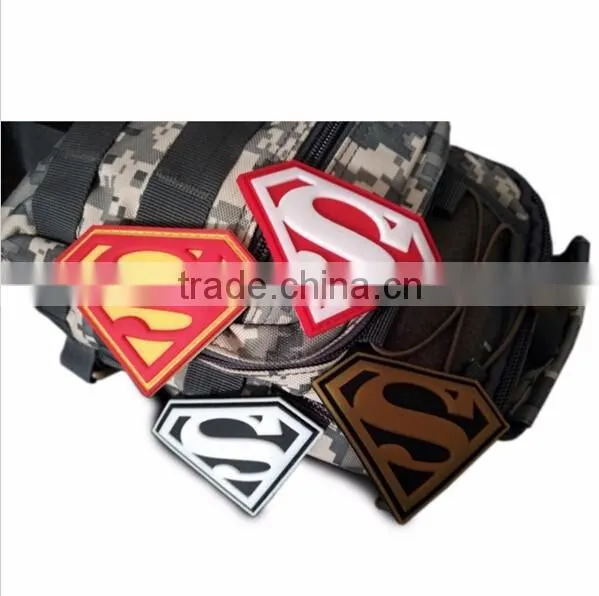Superman Morale Rubber Patches Tactical Badges Fabric Armband Stickers Military