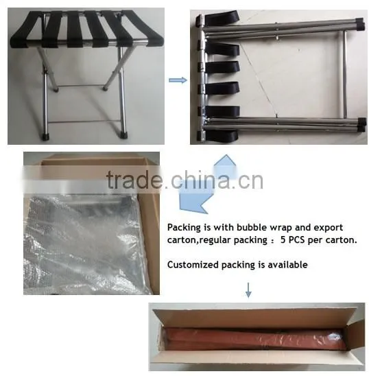 GZ MAX X-4 Coffee color powder coated metal luggage rack for hotels