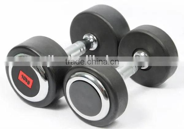 PU dumbbell with chormed end plate manufacturers in china