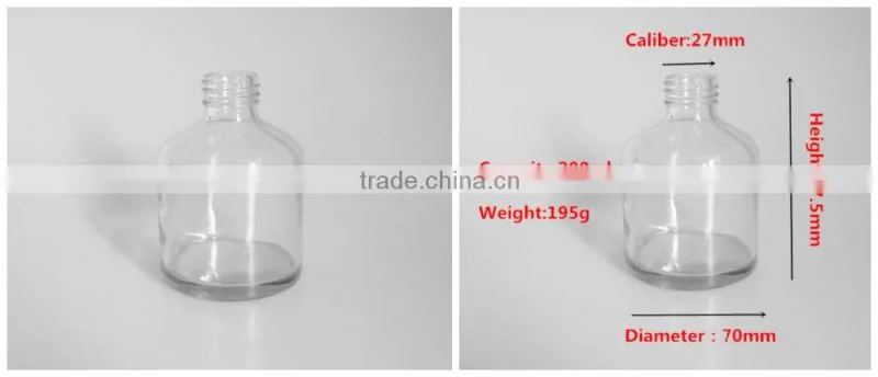 200ml 6oz Clear aroma reed diffuser glass bottle with stopper and screw cap