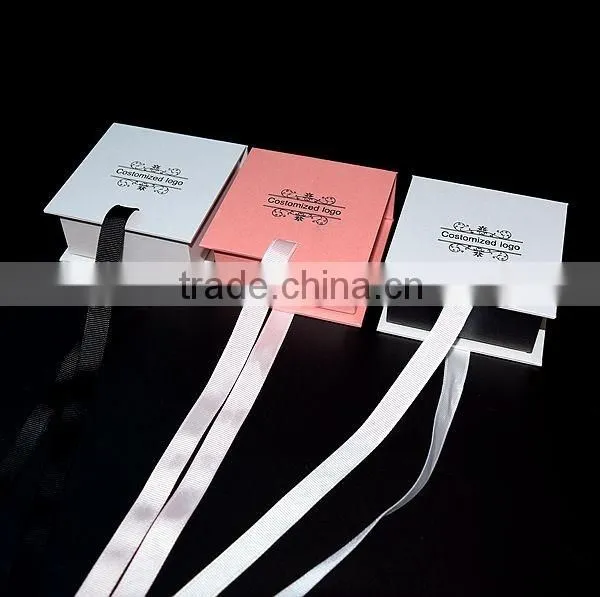 Luxury black and white striped gift box thick rectangle
