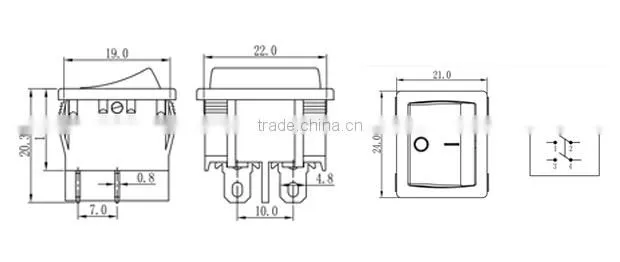 8 A 250 V 4 pin on off rocker switch