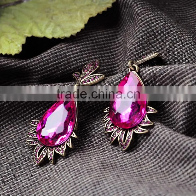 Waterdroplet mixcolor leaf shape vintage vintage earrings earrings