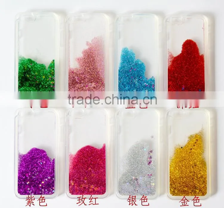 Mobile Phone Jelly TPU Case For Iphone 6 4.7",For Iphone 6 Case TPU Quicksand Liquid Glitter Case