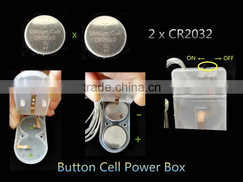 Button Cell Battery Powered 10 LED Copper Wire Mini Fairy String Lights For Holiday Christmas Wedding Party 9 Colors