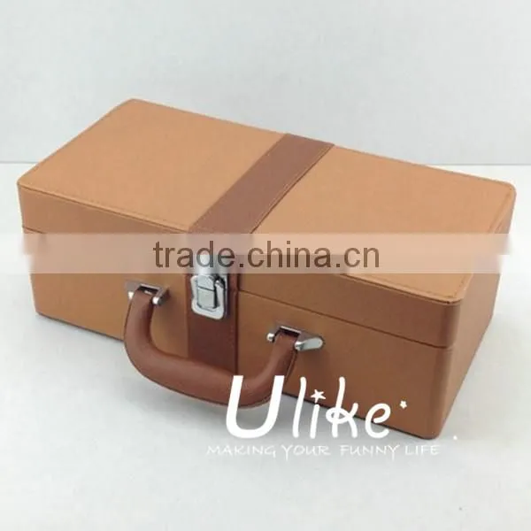 Leather beverage packing box luxury gift box packaging red wine package