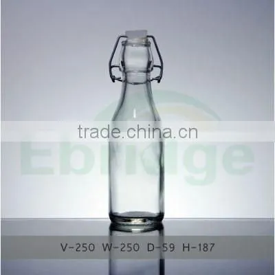250ml glass beer bottle with swing top cap